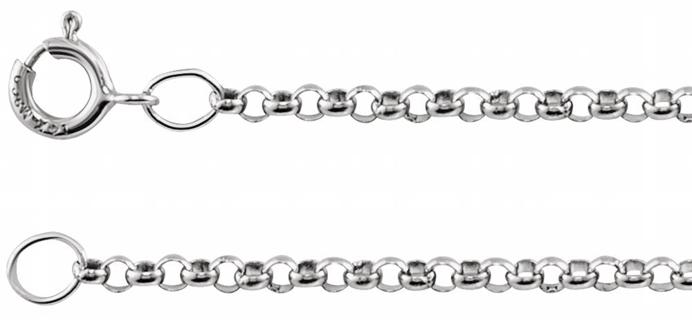 14K White Gold 1.5 mm Rolo 16" Chain