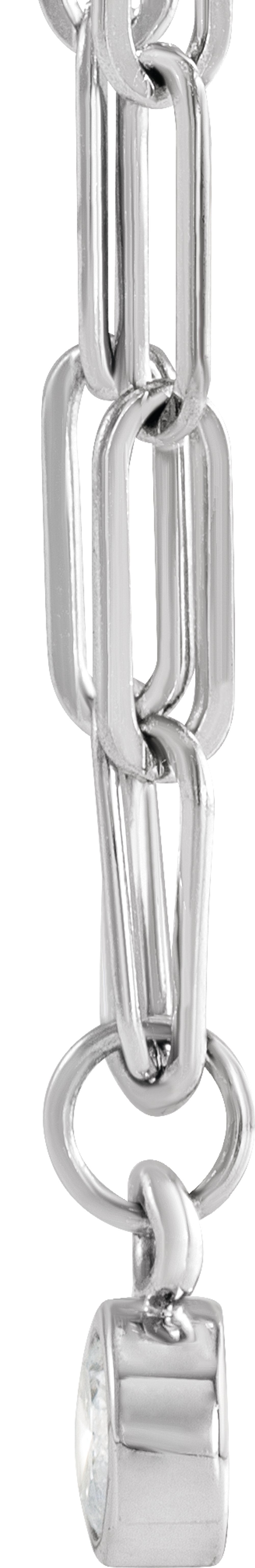 14K White 1/10 CT Natural Diamond Micro Bezel-Set 16" Necklace