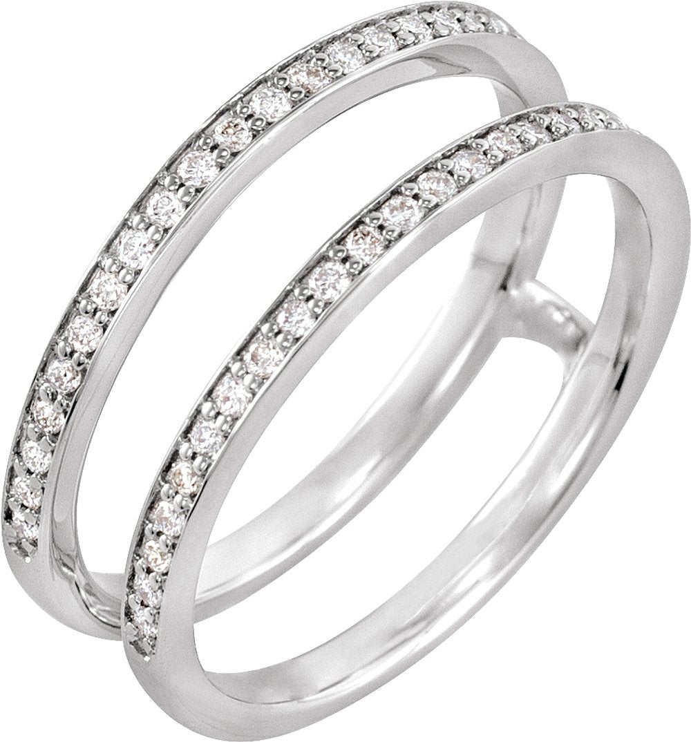 14K White Gold 1/5 CTW Natural Diamond Ring Guard