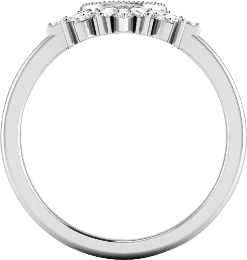 14K White Gold 1/5 CTW Natural Diamond Contour Band