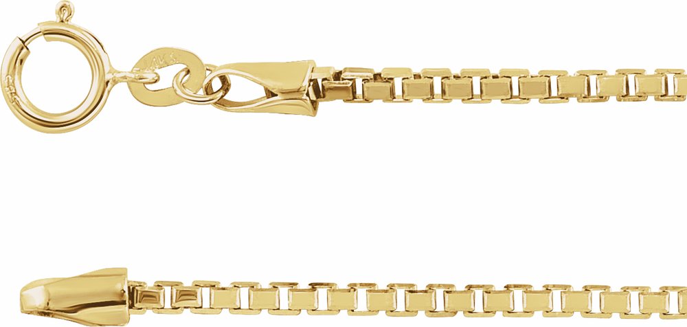 14K Yellow Gold 1.75 mm Diamond-Cut Box 20" Chain