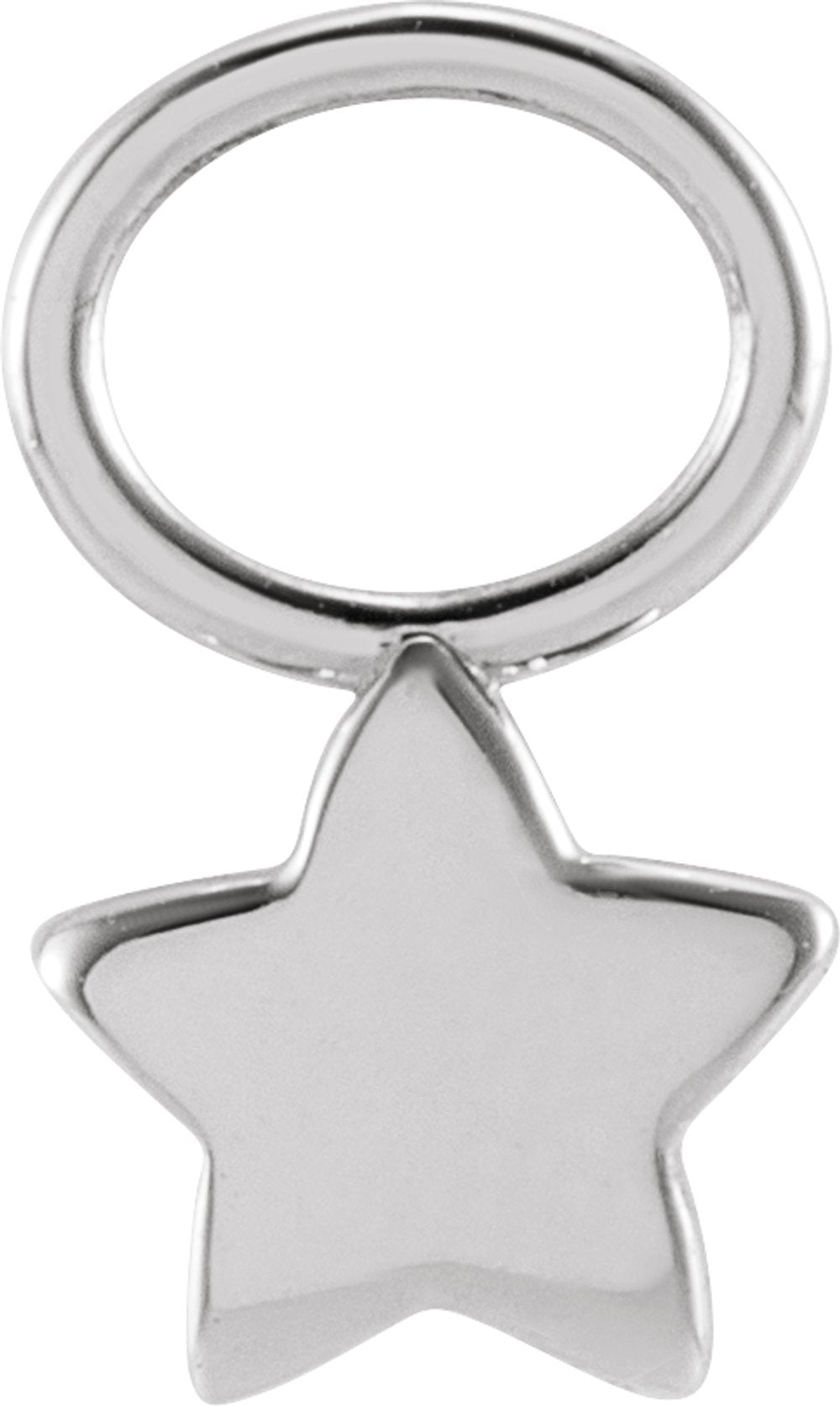 10K White 5 mm Star Hoop Dangle