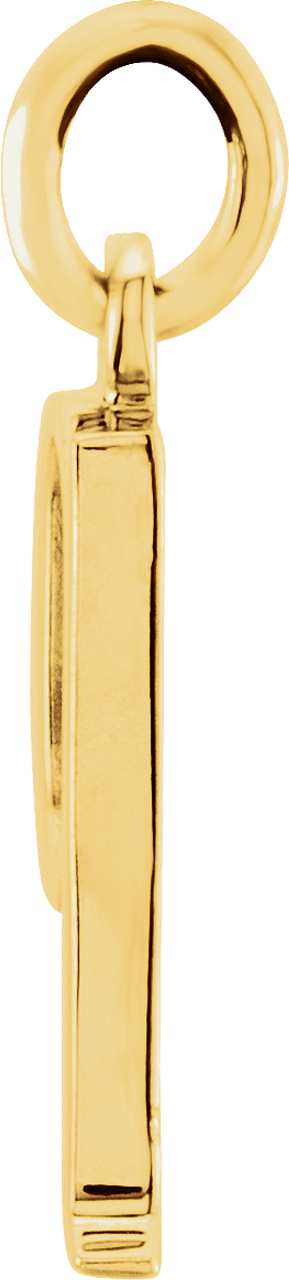 14K Yellow Gold Lowercase Initial q Charm/Pendant