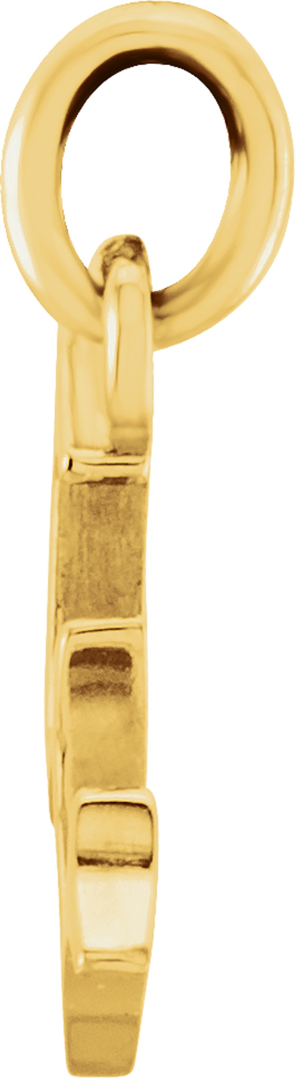 14K Yellow Gold Lowercase Initial w Charm/Pendant