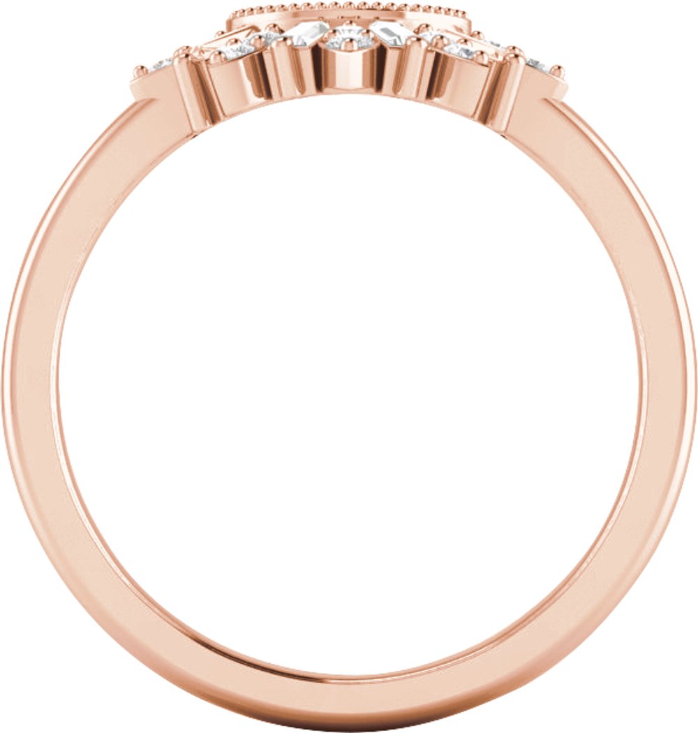 14K Rose Gold 1/5 CTW Natural Diamond Contour Band