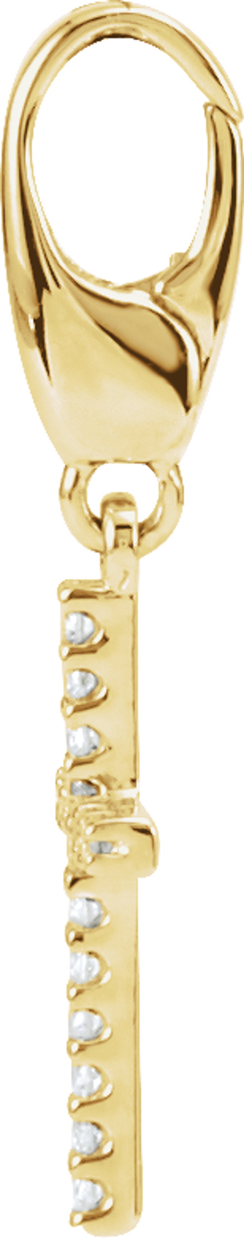 14K Yellow .08 CTW Natural Diamond Cross Charm/Pendant
