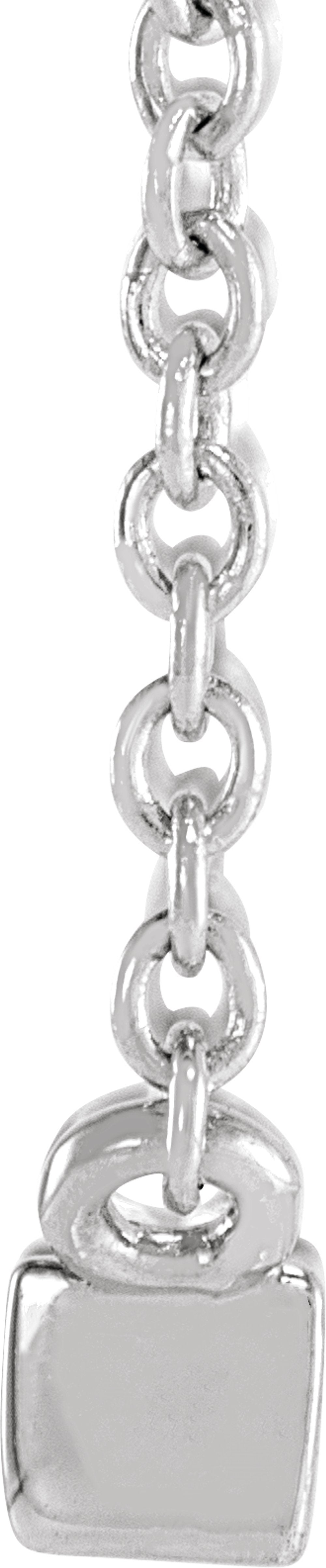 14K White Gold 1/8 CT Natural Diamond Solitaire 16-18" Necklace