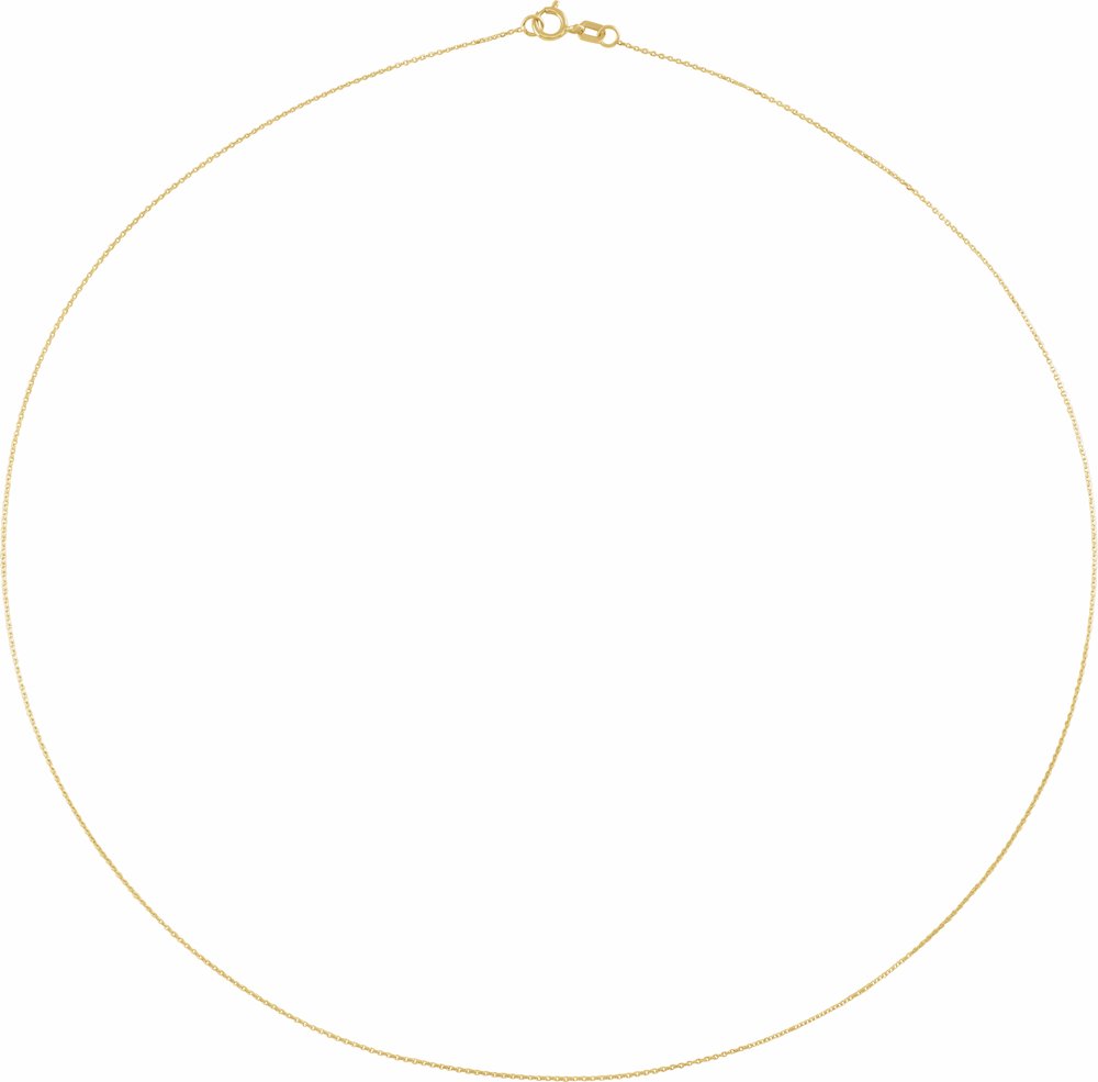 14K Yellow .65 mm Diamond-Cut Cable 18" Chain