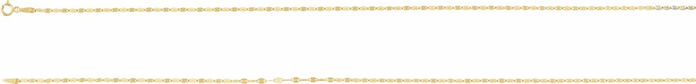 14K Yellow Gold 1.9 mm Keyhole 7" Chain