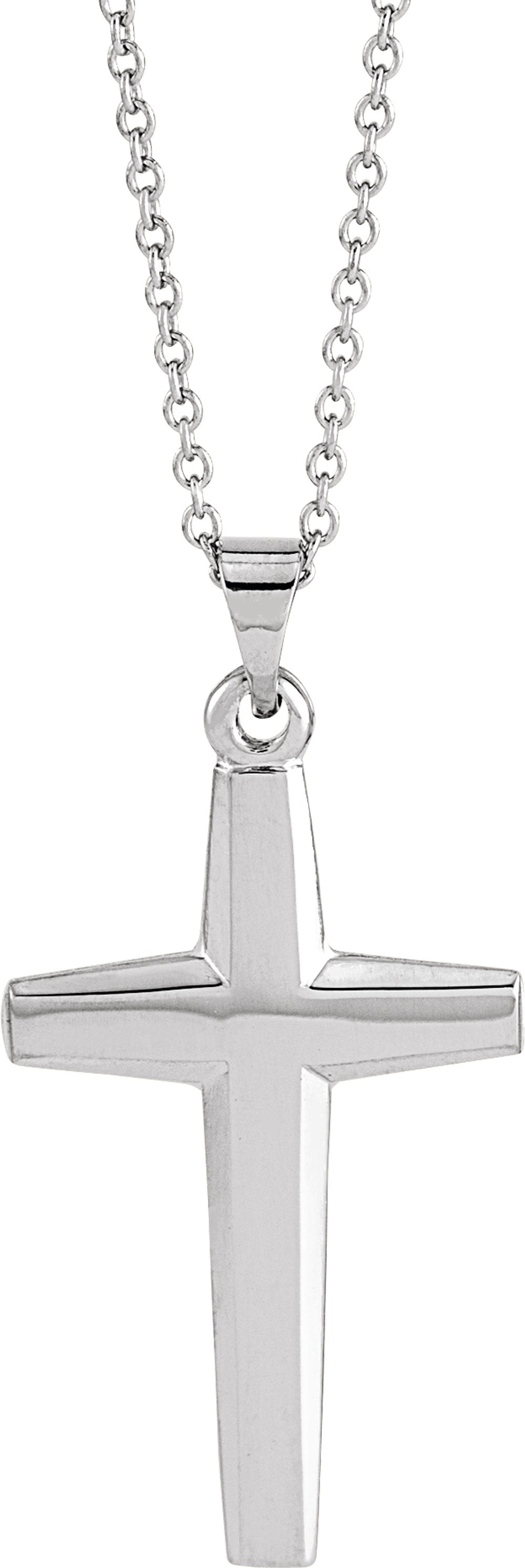 Sterling Silver Cross 18" Necklace