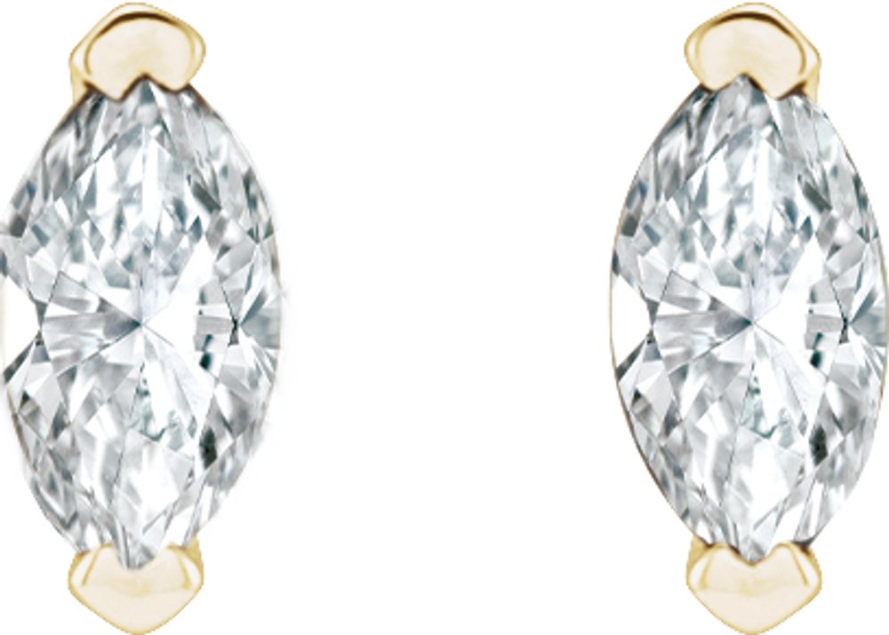 14K Yellow Gold 1/8 CTW Natural Diamond Earrings