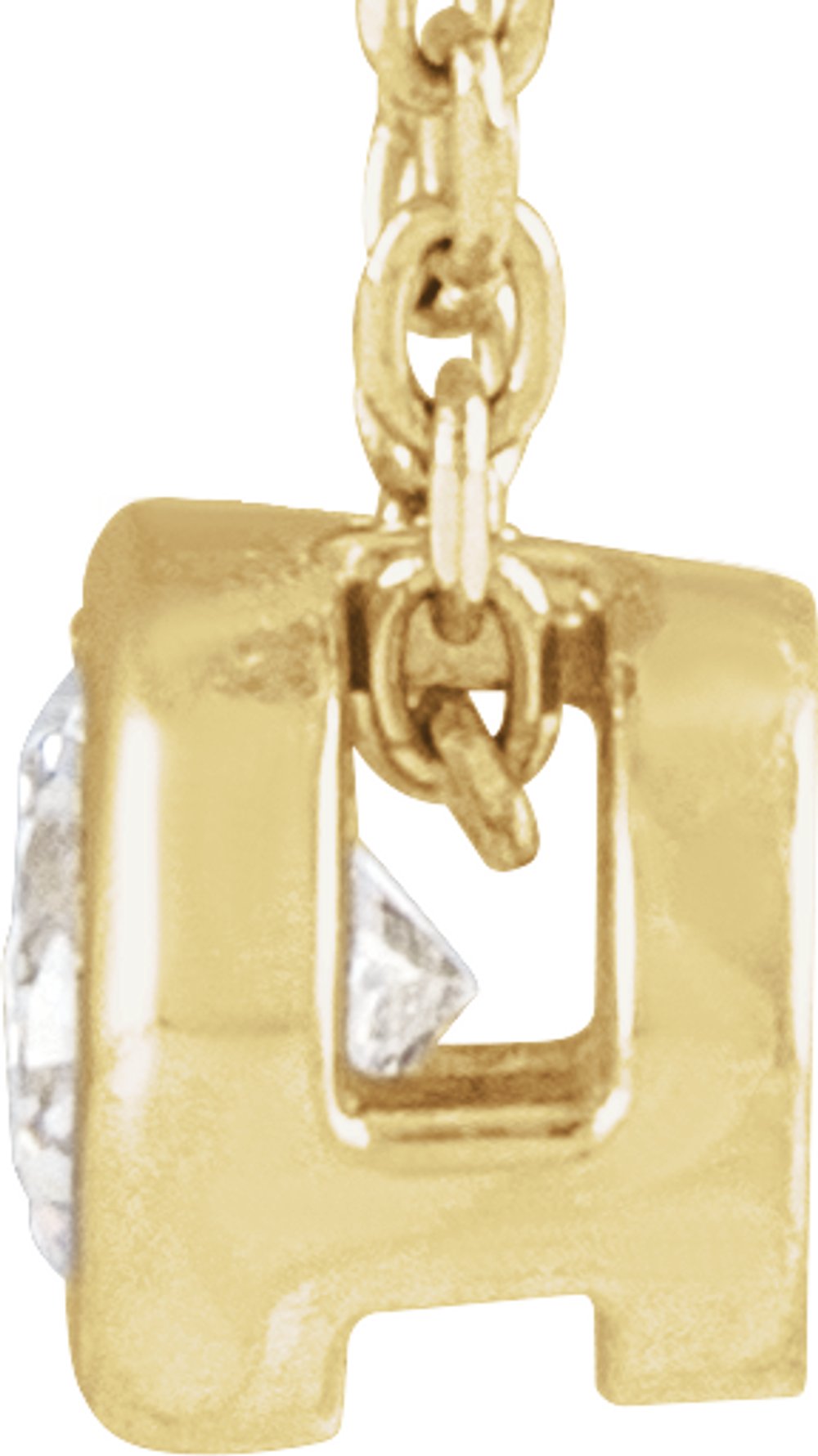 14K Yellow Gold 1/6 CT Lab-Grown Diamond Bezel-Set 16-18" Necklace