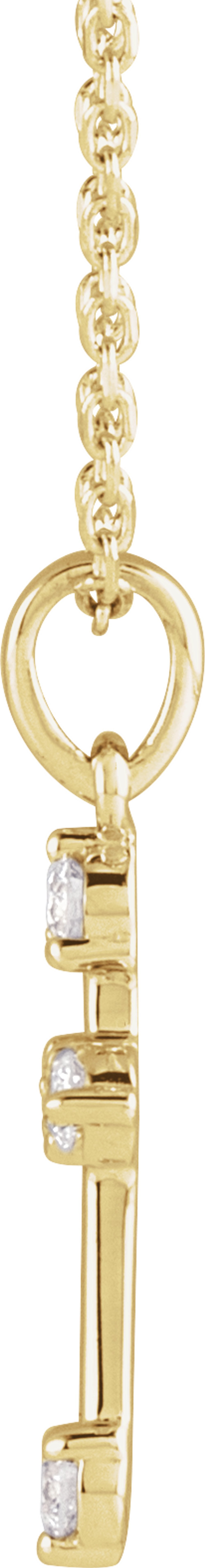 14K Yellow Gold 1/6 CTW Natural Diamond Cross 16-18" Necklace