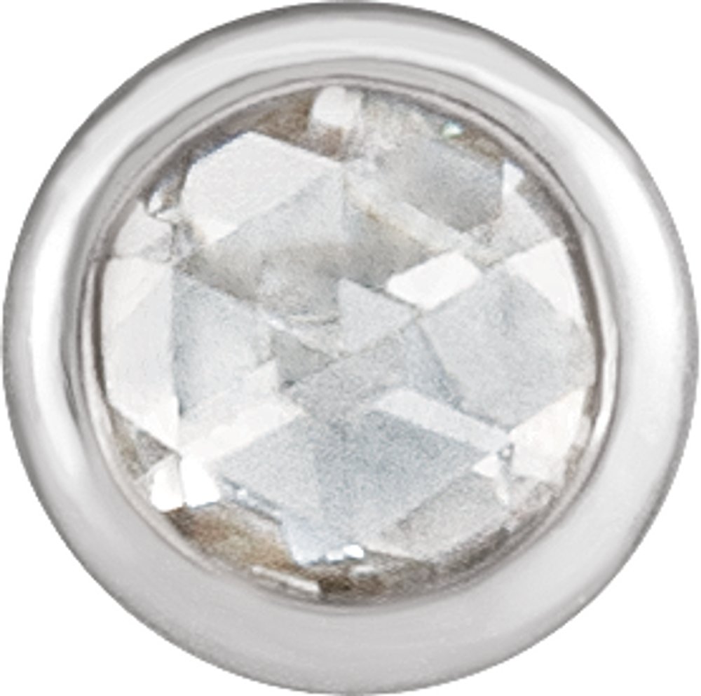 14K White Gold .06 CT Rose-Cut Natural Diamond Bezel-Set Pendant