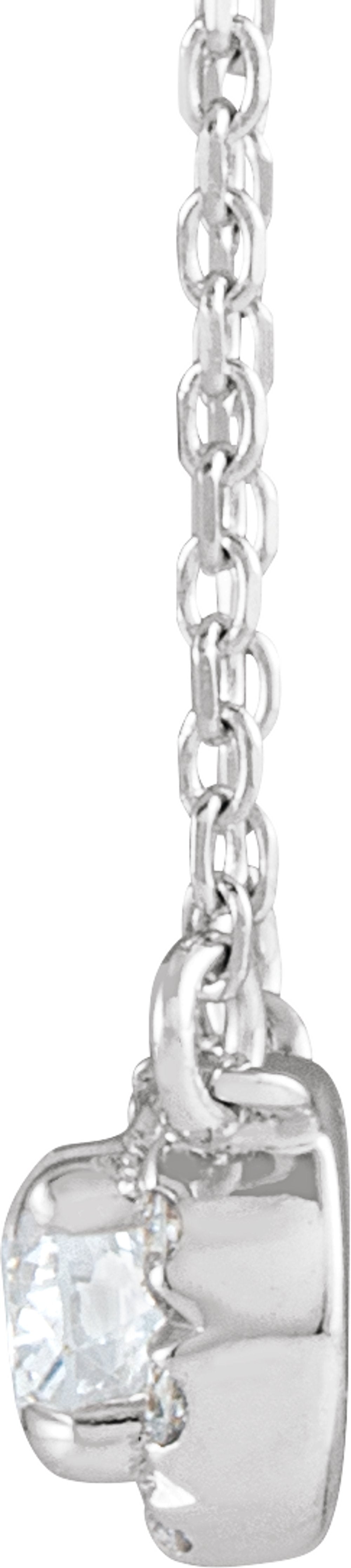 14K White Gold 1/5 CTW Lab-Grown Diamond French-Set 16-18" Necklace