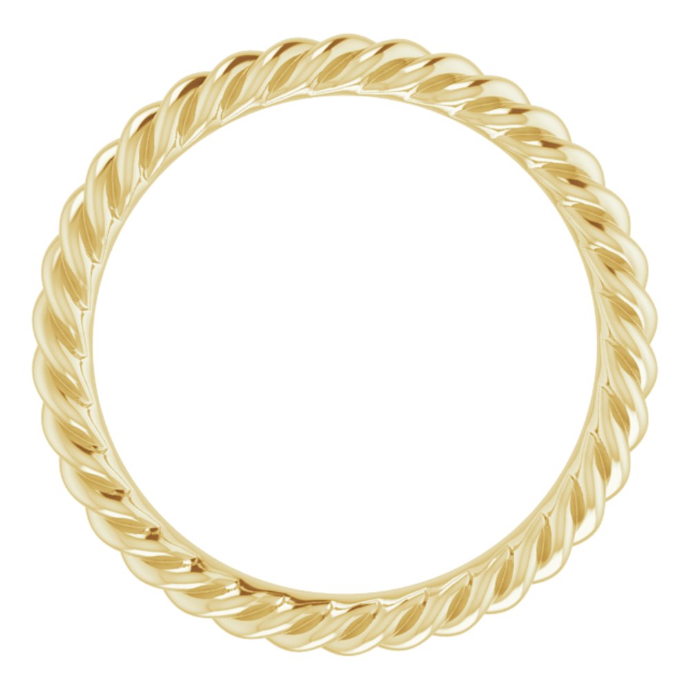 14K Yellow Gold 2.5 mm Skinny Rope Band Size 5