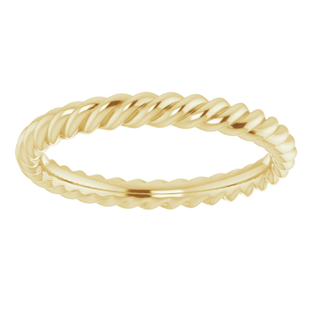 10K Yellow Gold 2.5 mm Skinny Rope Band Size 5.5