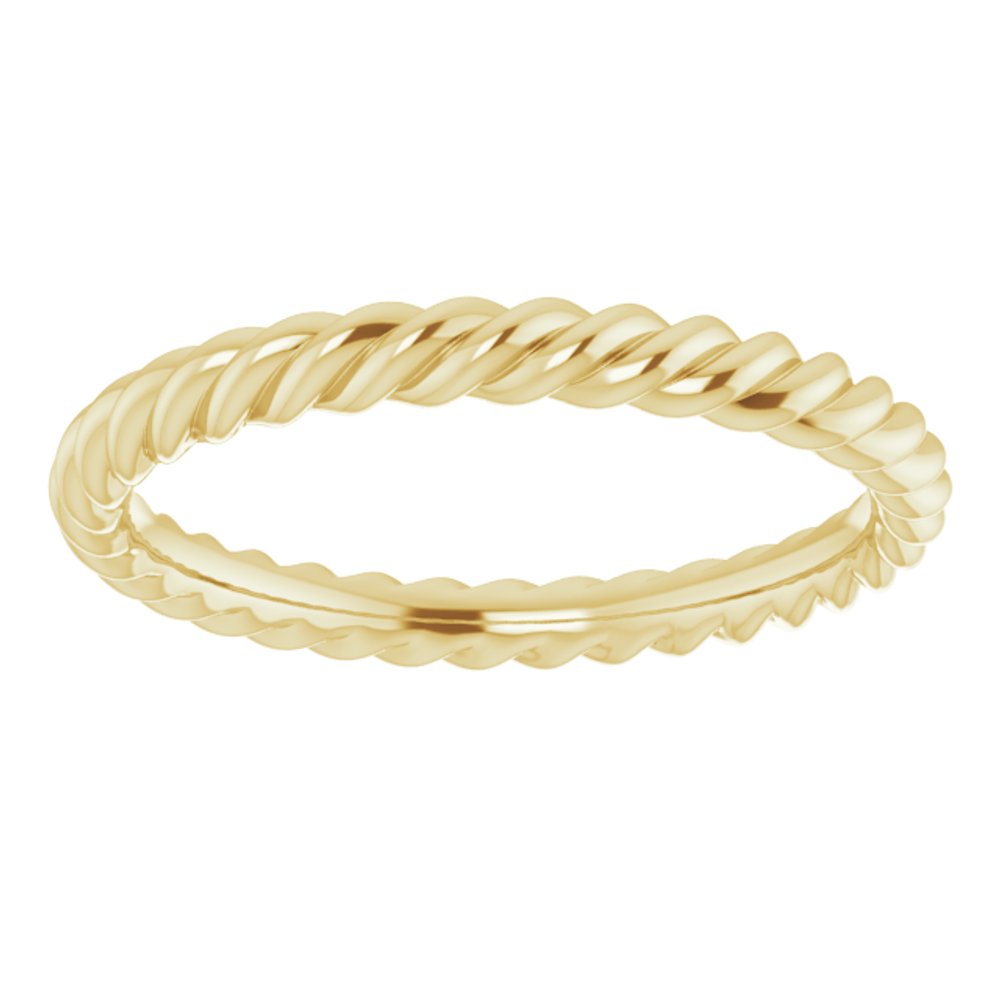 10K Yellow Gold 2.5 mm Skinny Rope Band Size 7