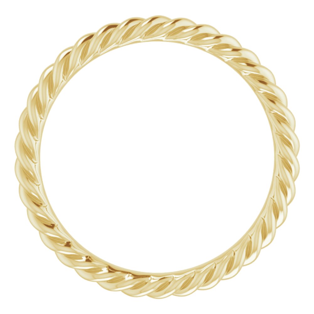 10K Yellow Gold 2.5 mm Skinny Rope Band Size 7