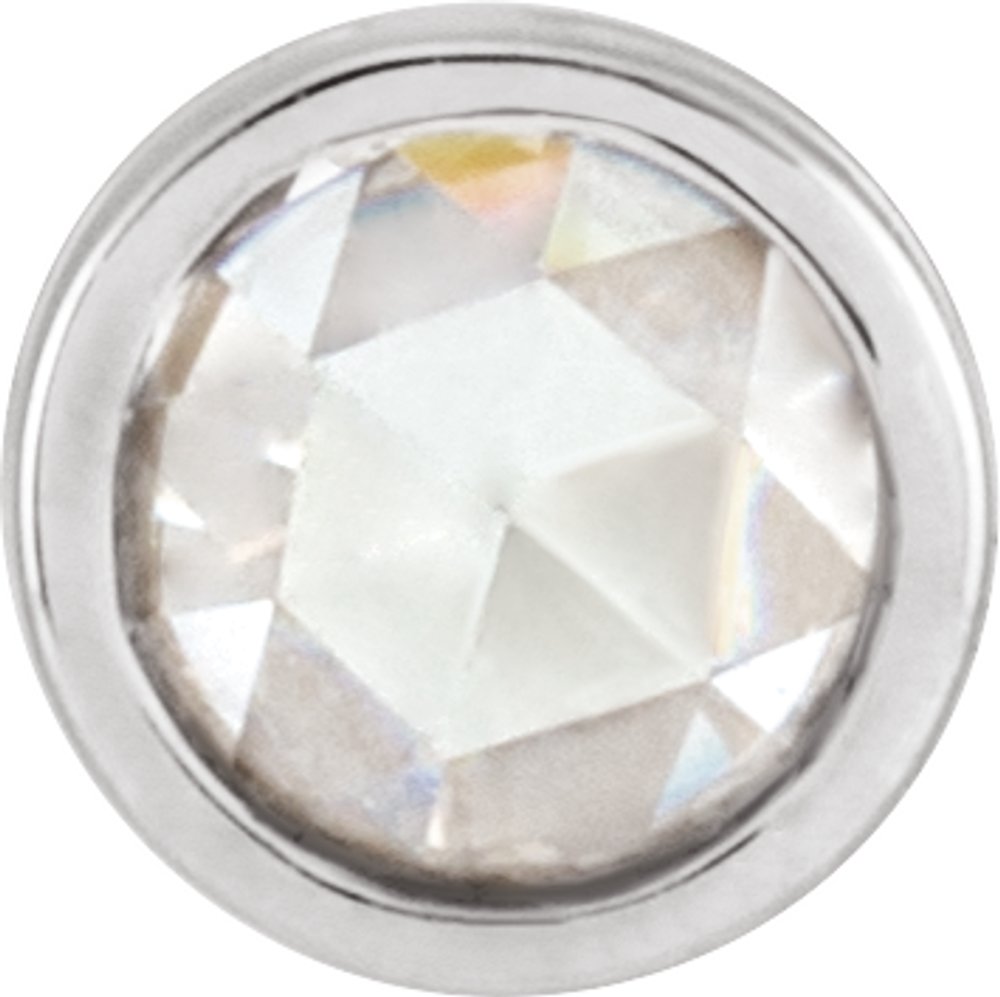 14K White Gold 1/10 CT Rose-Cut Natural Diamond Bezel-Set Pendant