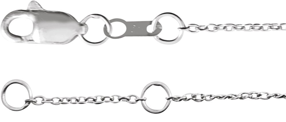 14K White Gold Engravable Skinny Bar 6 1/2-7 1/2" Bracelet