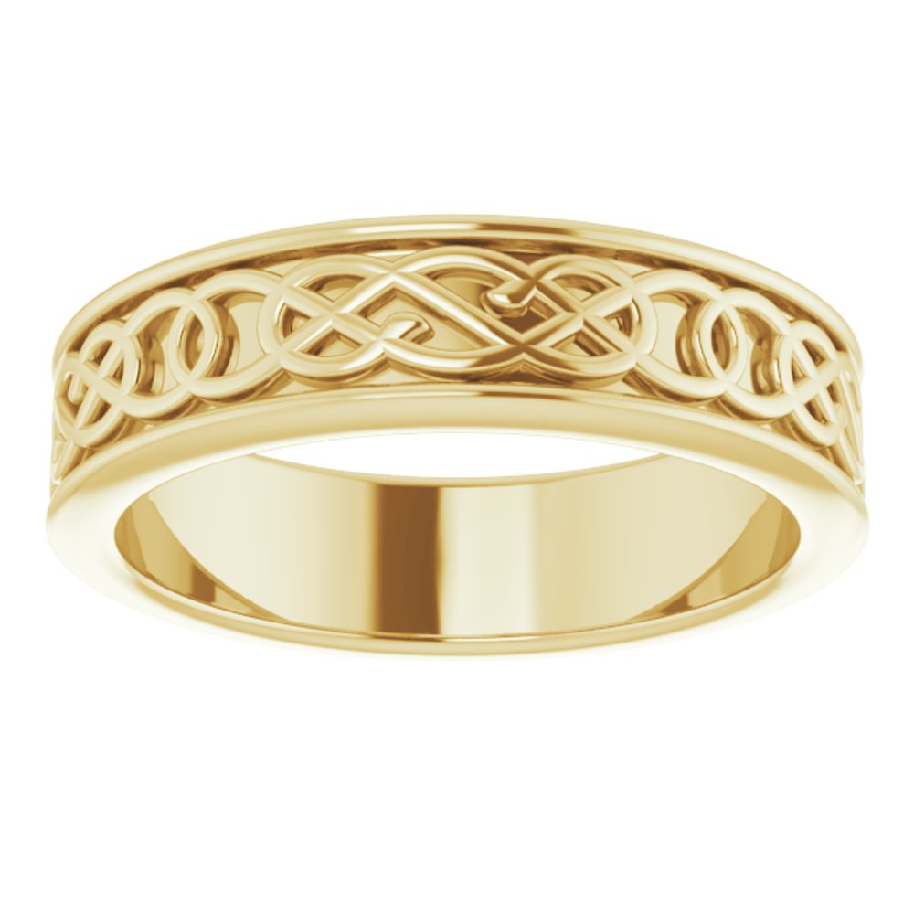 14K Yellow 5 mm Celtic-Inspired Flat Band