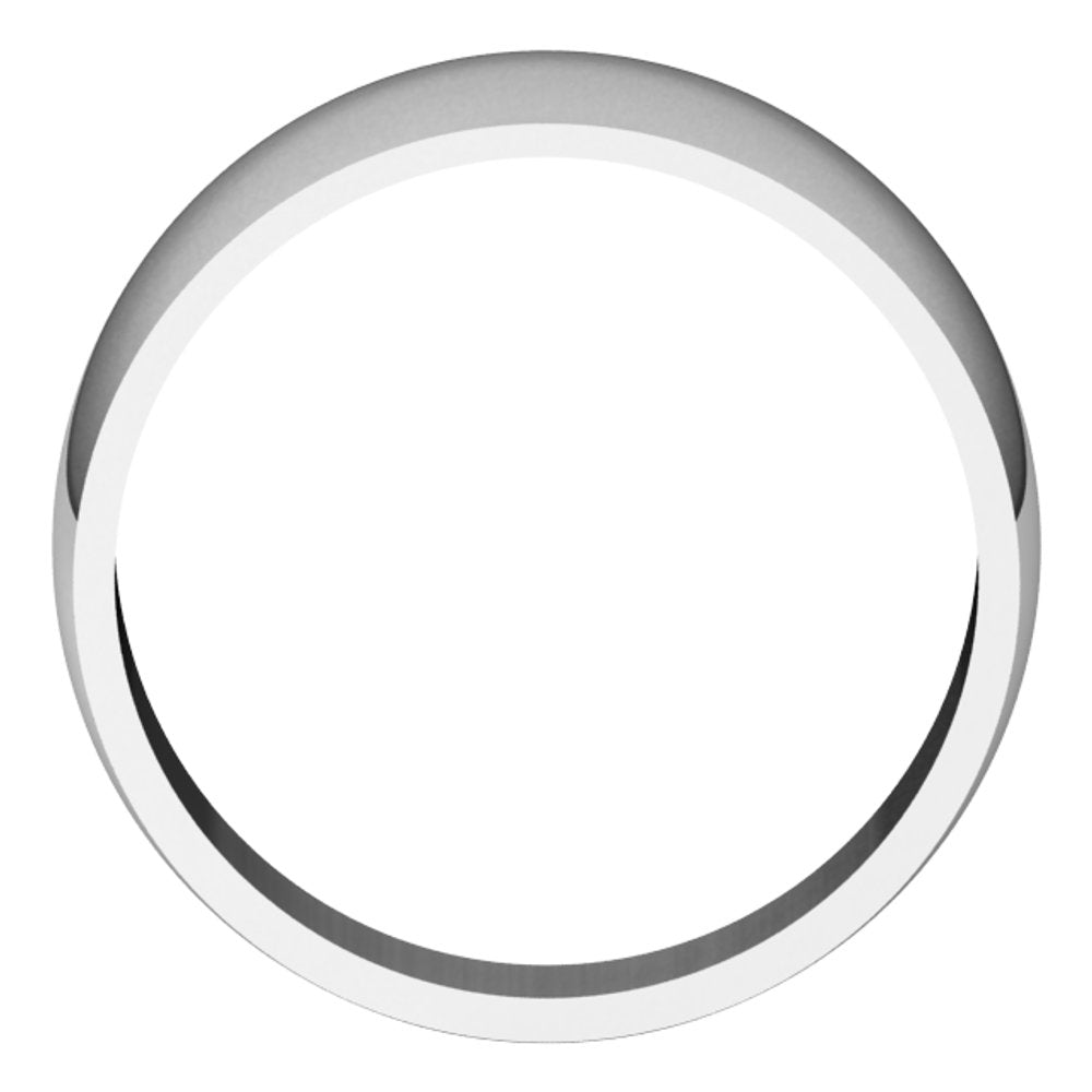 14K White Gold 9 mm Tapered Half Round Band Size 10