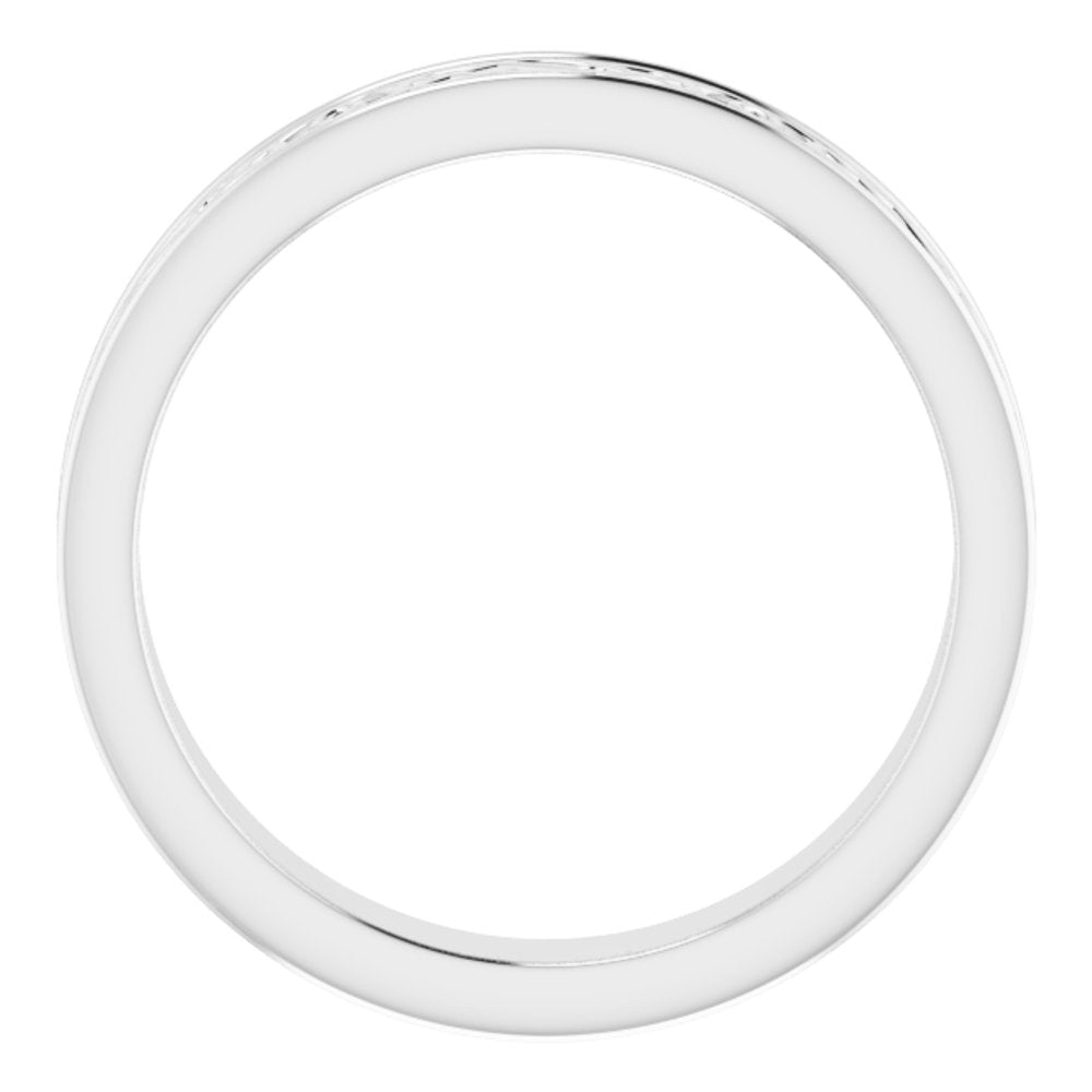 14K White 4 mm Celtic-Inspired Flat Band