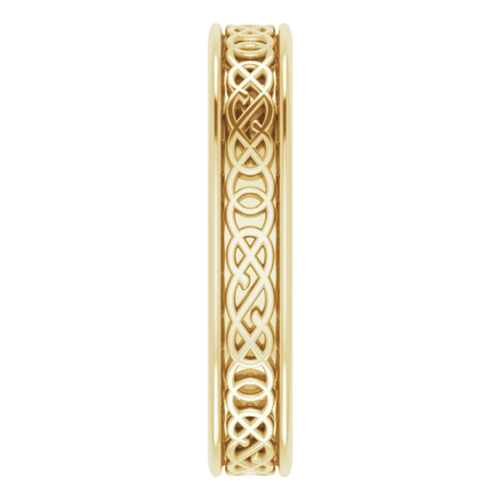 10K Yellow 4 mm Celtic-Inspired Flat Band