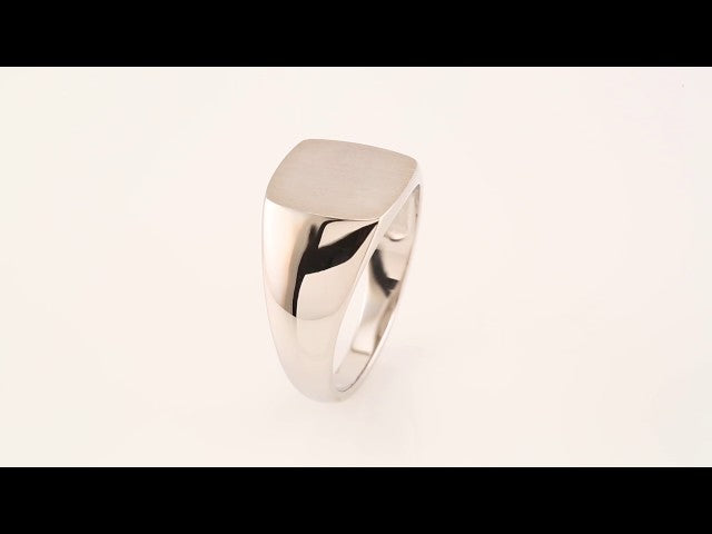 Sterling Silver 13x12 mm Rectangle Signet Ring
