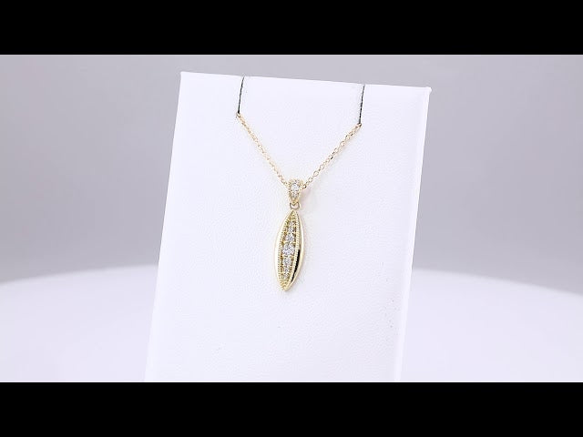 14K Yellow 1/6 CTW Natural Diamond Beaded 16-18" Necklace