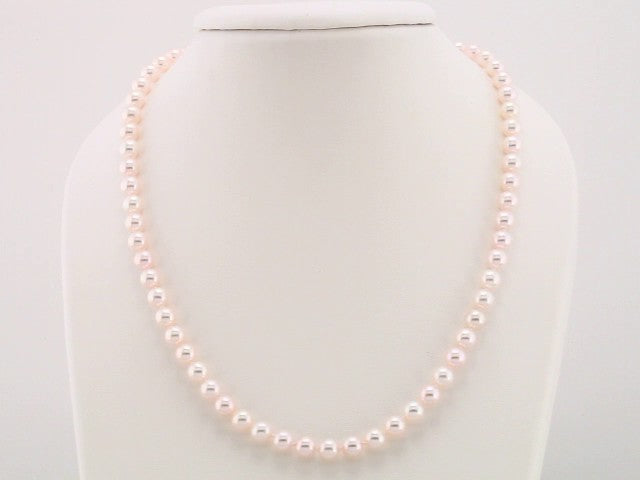14K Yellow Gold Cultured White Akoya Pearl 18" Necklace