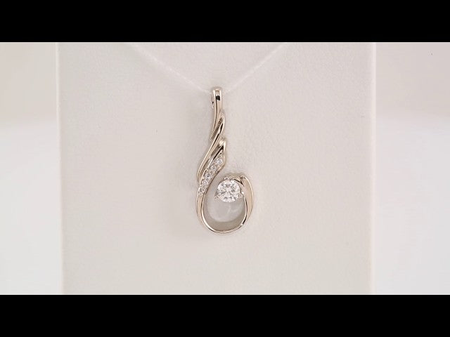 14K White Gold 1/10 CTW Natural Diamond Pendant