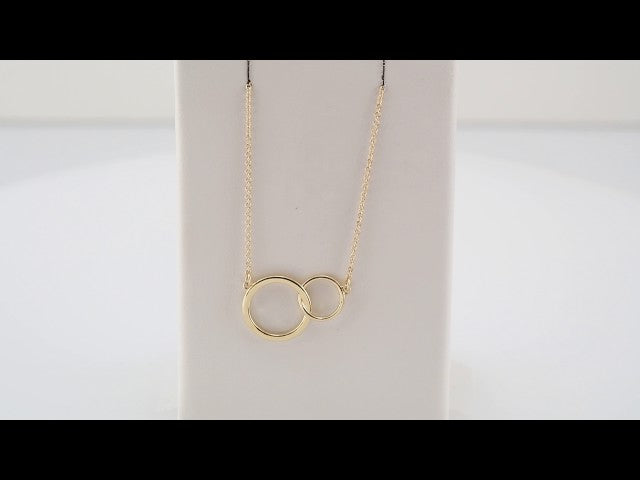 14K Yellow Gold Interlocking Circle 16-18" Necklace