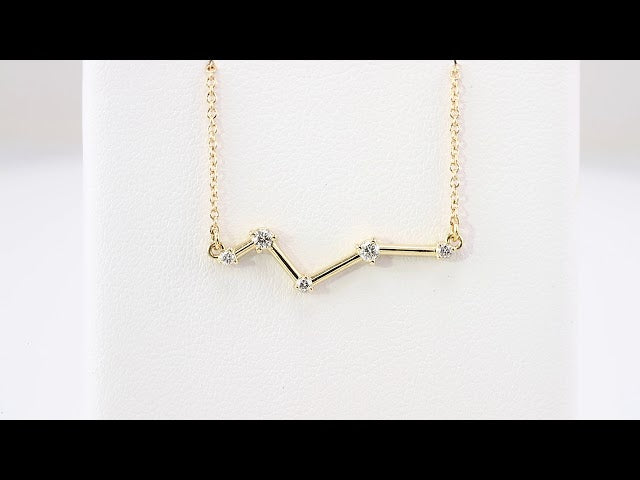 14K Yellow Gold 1/10 CTW Natural Diamond Constellation 18" Necklace