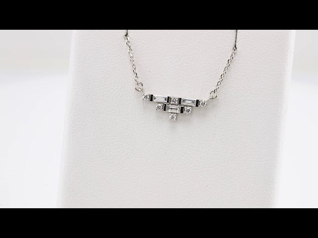 14K White 1/4 CTW Natural Diamond Art Deco 18" Necklace