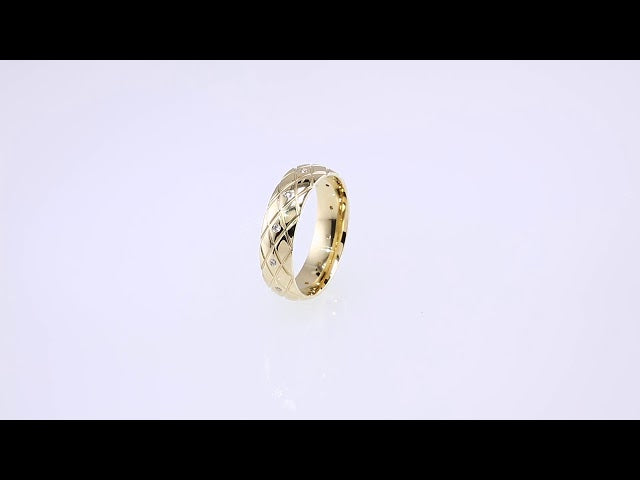 14K Yellow Gold 1/10 CTW Natural Diamond Comfort-Fit 6 mm Half Round Band Size 10