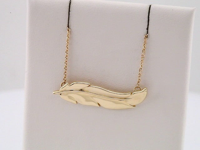 14K Yellow Feather 16-18" Necklace
