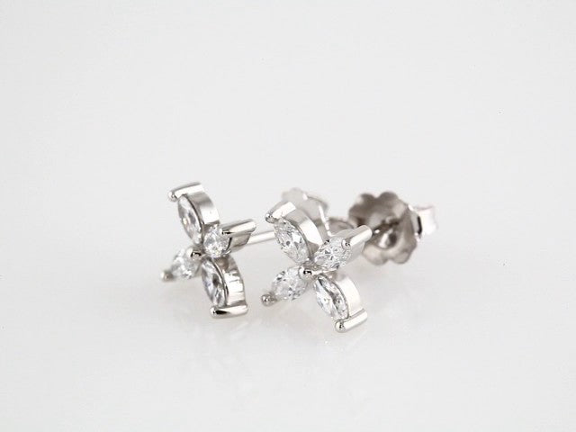 14K White 1/2 CTW Natural Diamond Cluster Earrings