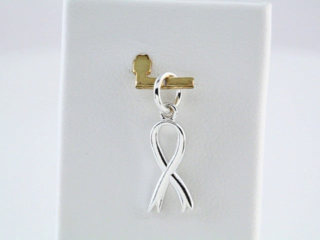 14K White Gold Posh Mommy® Breast Cancer Awareness Charm/Pendant