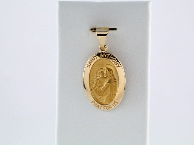 14K Yellow 19x14 mm Oval Hollow St. Anthony Medal