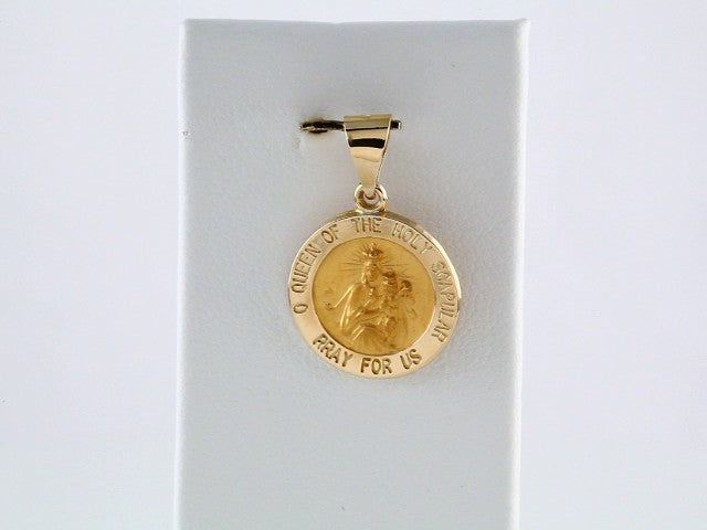 14K Yellow 15x15 mm Round Hollow Scapular Medal