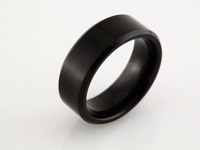 Black PVD Tungsten 8.3 mm Beveled-Edge Inlay Band