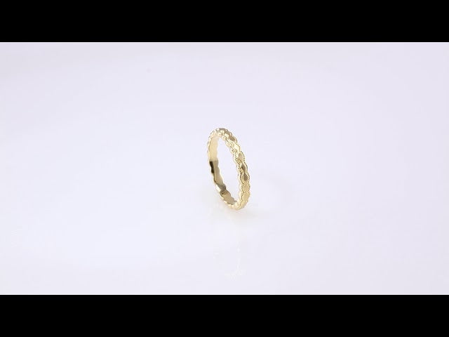 14K Yellow Gold 2.9 mm Textured Band Size 6