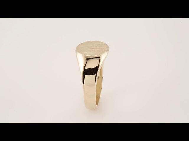 10K Yellow Gold 13 mm Round Signet Ring
