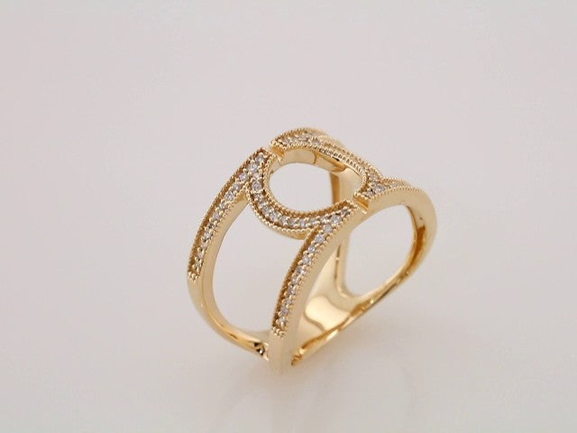 14K Yellow Gold 1/4 CTW Natural Diamond Geometric Ring