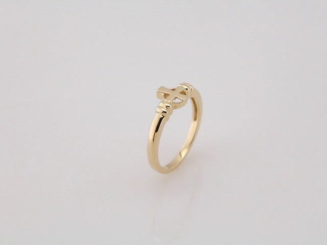 14K Yellow Cross Chastity Ring