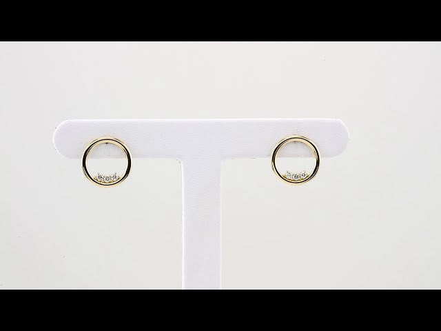 14K Yellow Gold 1/6 CTW Natural Diamond Circle Earrings