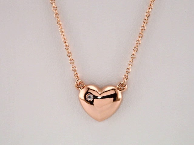 14K Rose Gold .01 CTW Natural Diamond Heart 16.5" Necklace