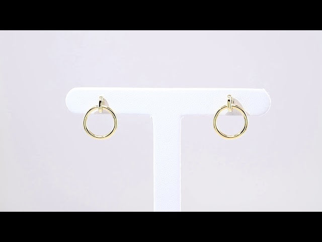 14K Yellow Circle Dangle Earrings